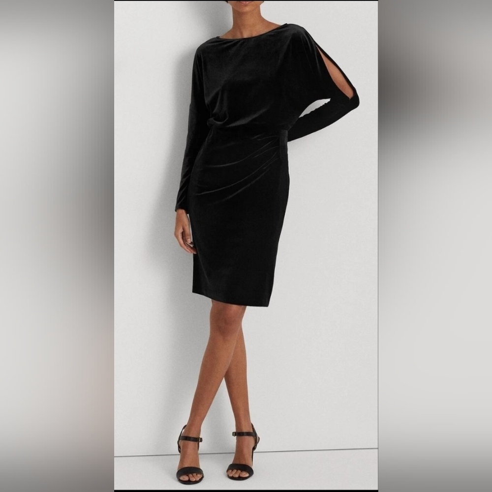 Ralph Lauren Black Velvet Dress Nwt